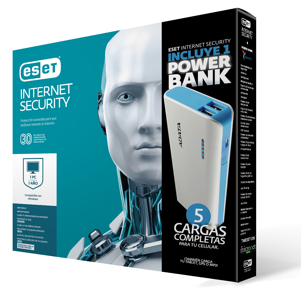 Antivirus ESET Internet Security + Power Bank
